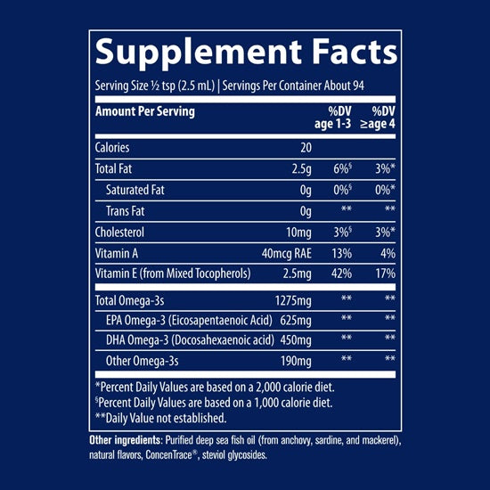 children's liquid omega-3 trace minerals research supplement facts