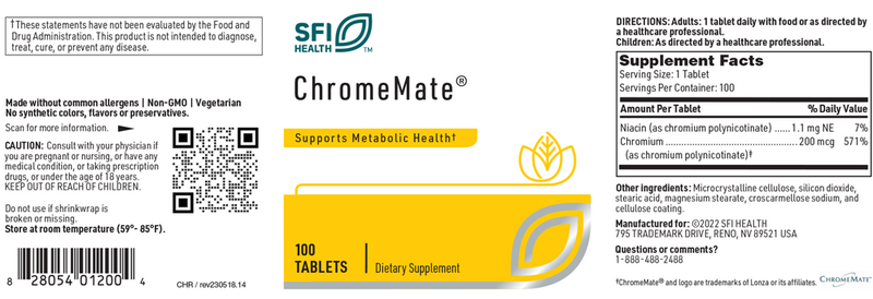 chromemate sfi health label