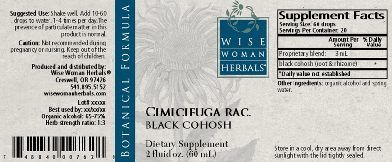 Cimicifuga Black Cohosh 2oz Wise Woman Herbals products