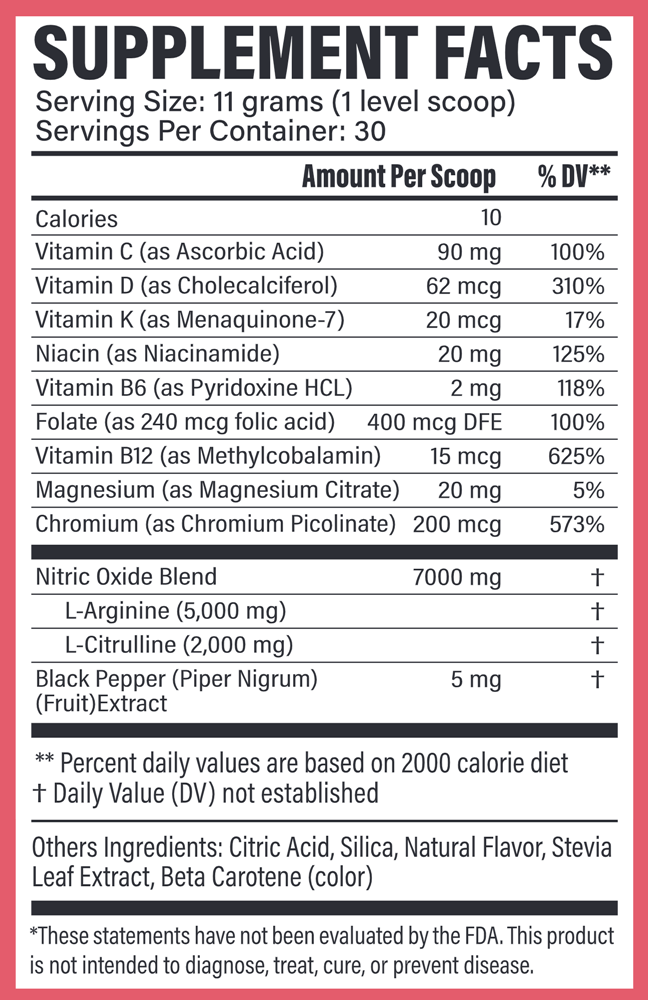 Circulation Cardio Support Pineapple Fenix Nutrition supplement facts