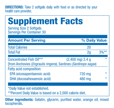 Clinical Omega-3 EPA/DHA Anabolic Laboratories supplement facts