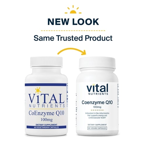 CoEnzyme Q10 100 mg Vital Nutrients new look