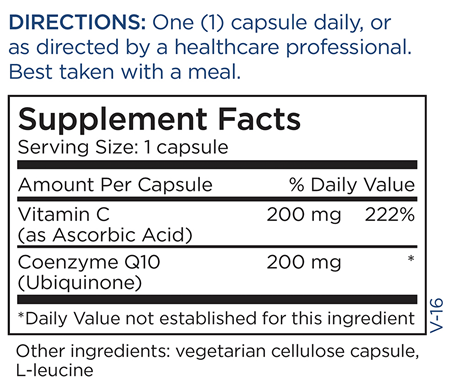 CoQ10 200 mg (Metabolic Maintenance) supplement facts