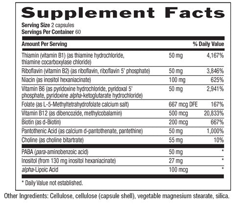 Coenzyme B-Complex (Country Life) supplement facts