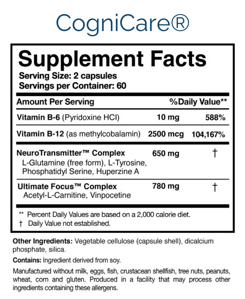 CogniCare supplement facts