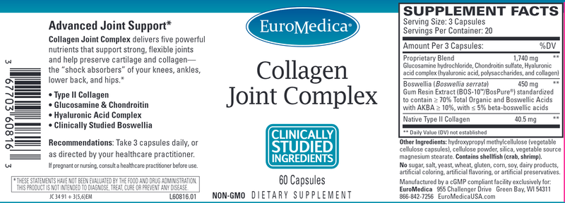 Collagen Joint Complex (Euromedica) Label