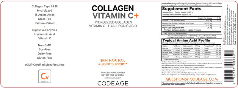 Collagen Vitamin C (Codeage) Label