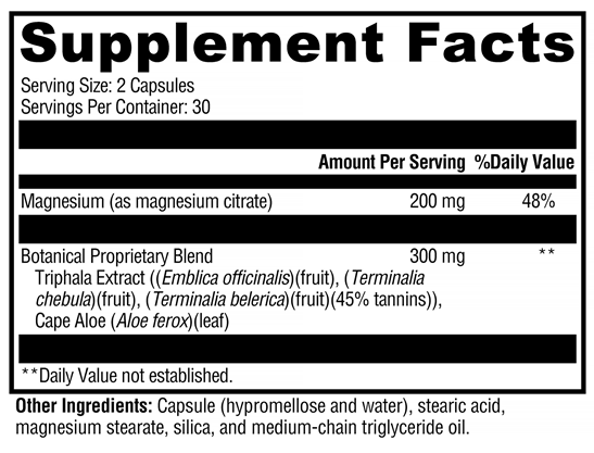 ColonX (Xymogen) Supplement Facts