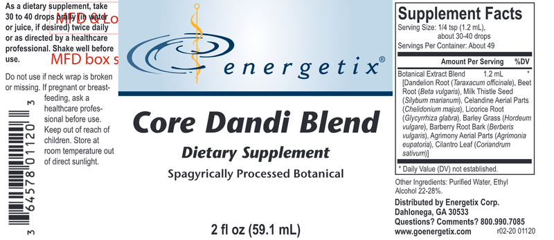 Core Dandi Blend (Energetix) Label