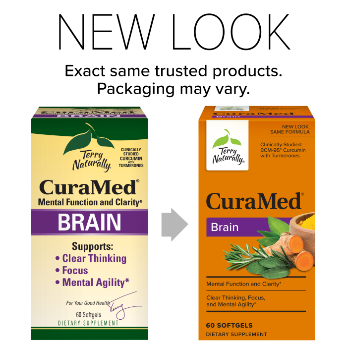 CuraMed Brain Terry Naturally new look