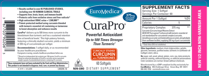 CuraPro 375 mg (Euromedica) Label