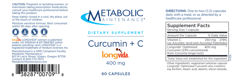 Curcumin + C (Metabolic Maintenance) label