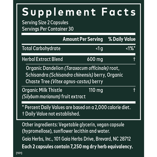 Cycle Support Period Gaia Herbs supplement facts