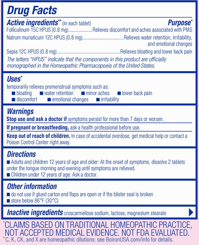 cyclease pms boiron drug facts