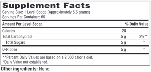 d-ribose sfi health supplement facts