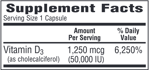 D3-50 (Bio-Tech Pharmacal) supplement facts