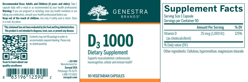 D3 1000 label Genestra