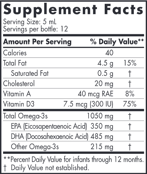 DHA Infant 2 Fluid Ounces w/ Dropper (Nordic Naturals) Supplement Facts