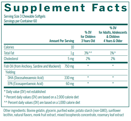 DHA Pediaburst supplement facts Genestra