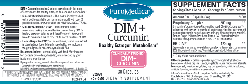 DIM + Curcumin (Euromedica) Label