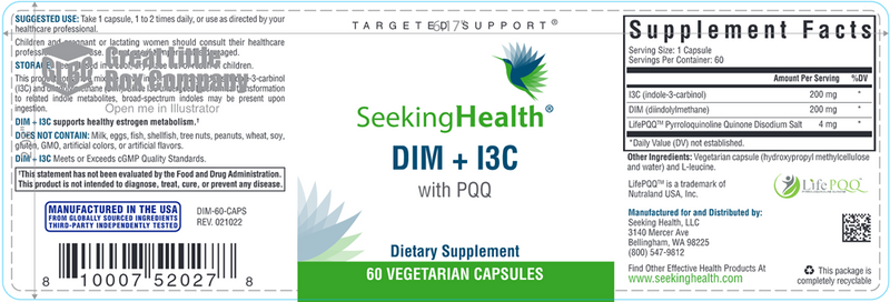 DIM + I3C Seeking Health Label