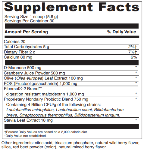 d mannose complex davinci labs supplement facts