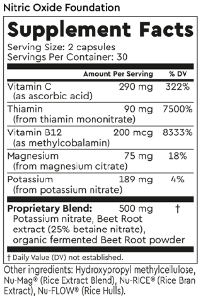 nitric oxide foundation berkeley life supplement facts