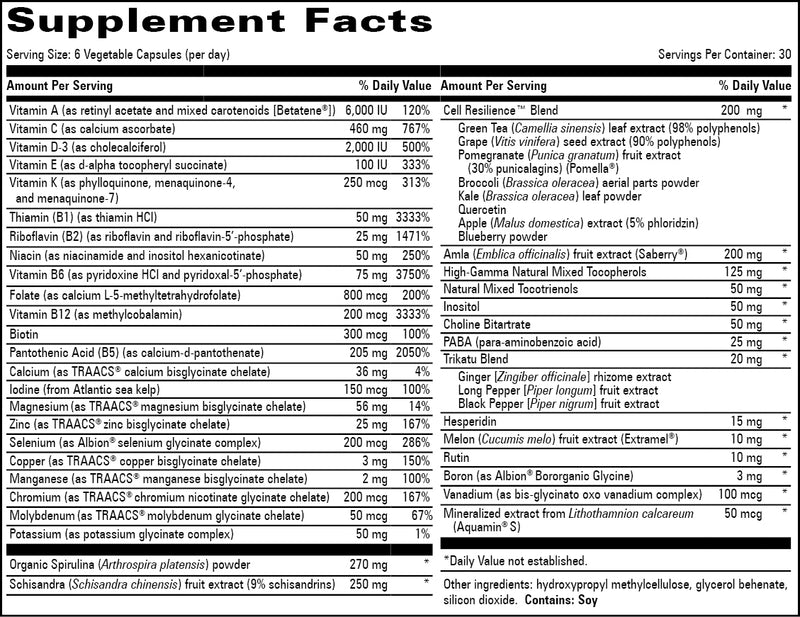 Daily Resilience Progressive Labs supplement facts