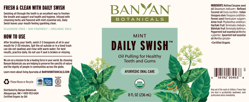 daily swish mint banyan botanicals label