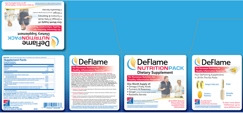 deflame nutrition pack anabolic laboratories label