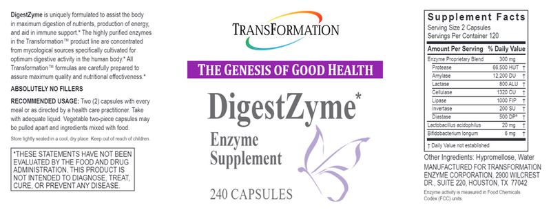 DigestZyme (Transformation Enzyme) Label