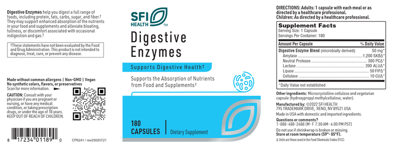 digestive enzymes sfi health label