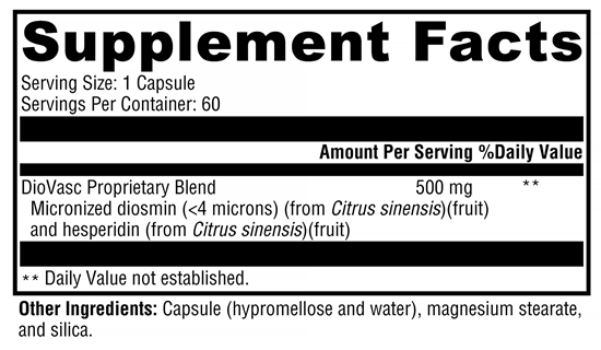 DioVasc (Xymogen) Supplement Facts