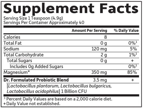 Dr. Formulated Magnesium Orange (Garden of Life) Supplement Facts