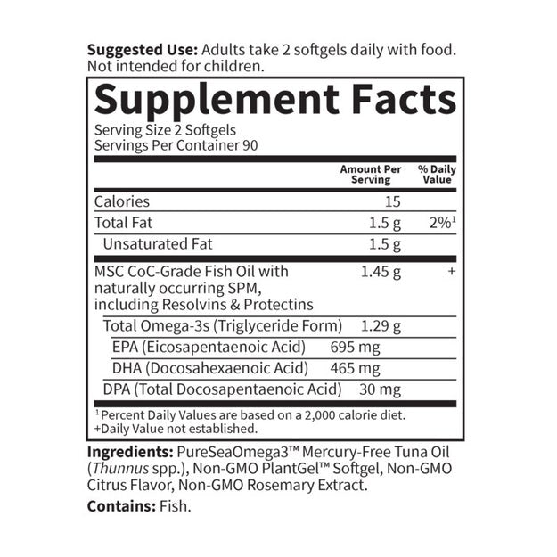 dr. formulated advanced omega lemon garden of life supplement facts