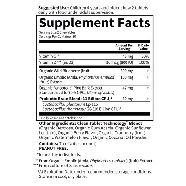 dr. formulated attention kids garden of life supplement facts