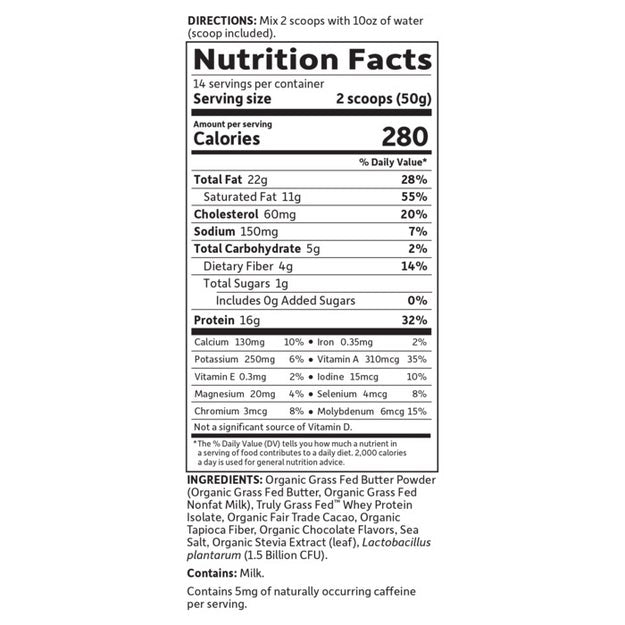 dr. formulated keto meal chocolate garden of life supplement facts