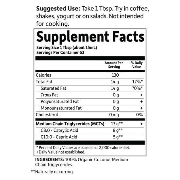 dr. formulated mct oil garden of life supplement facts