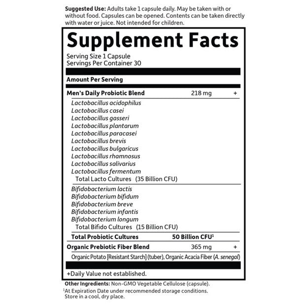 dr. formulated once daily men garden of life supplement facts