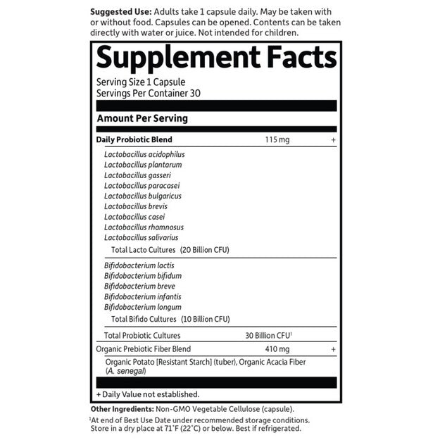 dr. formulated once daily garden of life supplement facts