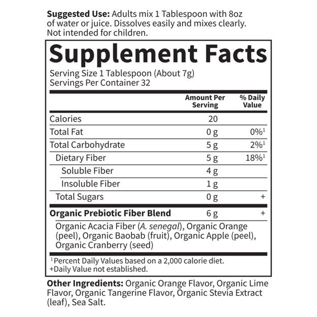 dr. formulated organic fiber citrus garden of life supplement facts