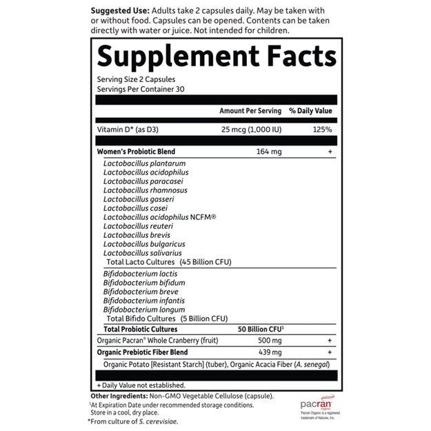 dr. formulated urinary tract+ garden of life supplement facts