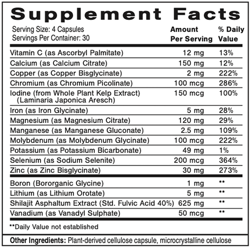 dr. shade's catalyzed mineral complex quicksilver scientific supplement facts