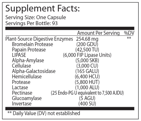 enzalasepro suppelement facts