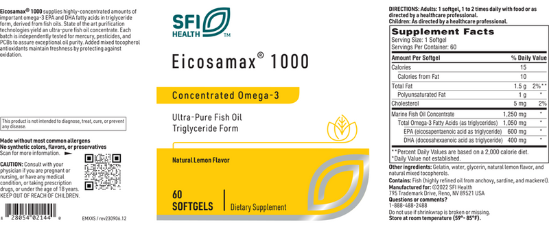 eicosamax 1000 sfi health label