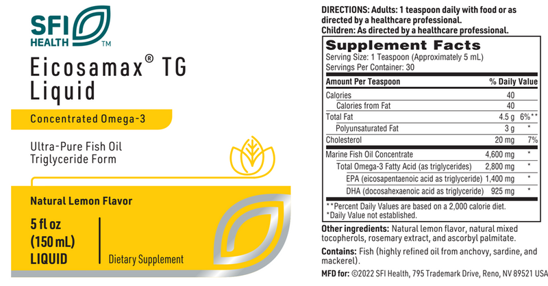 eicosamax tg liquid sfi health label