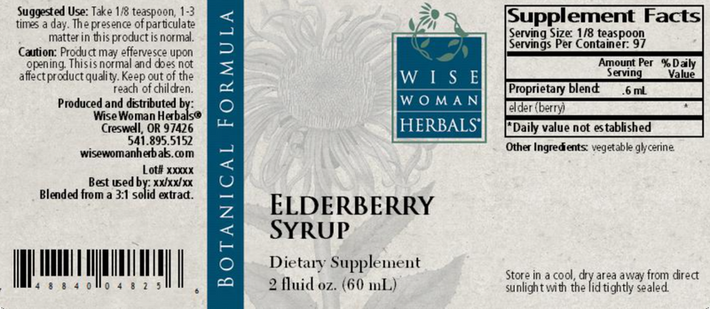 Elderberry Syrup 2oz Wise Woman Herbals products