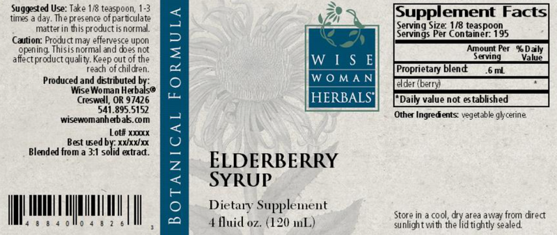 Elderberry Syrup 4oz Wise Woman Herbals products