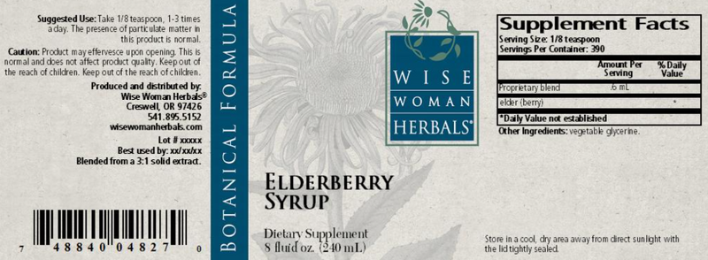 Elderberry Syrup 8oz Wise Woman Herbals products