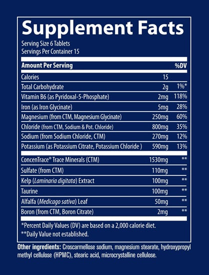 electrolyte stamina (trace minerals research) supplement facts